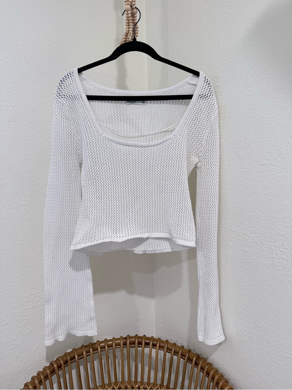 Hollister White Crochet Top